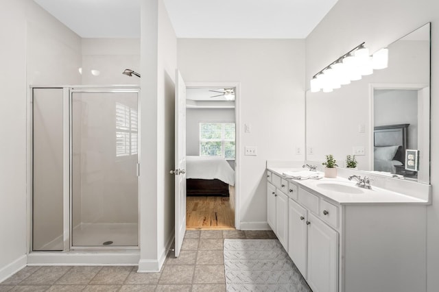 1201 Banbury Row, Brentwood, TN 37027 - ensuite bathroom with double vanity, a stall shower, and baseboards