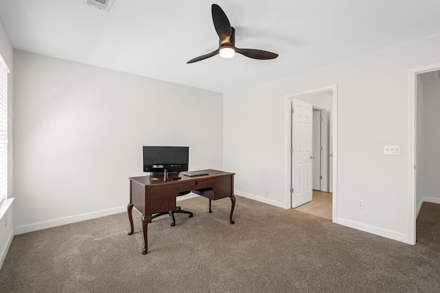 1201 Banbury Row, Brentwood, TN 37027 - carpeted office space featuring a ceiling fan and baseboards
