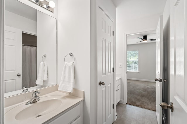 1201 Banbury Row, Brentwood, TN 37027 - full bath with vanity, baseboards, and ceiling fan