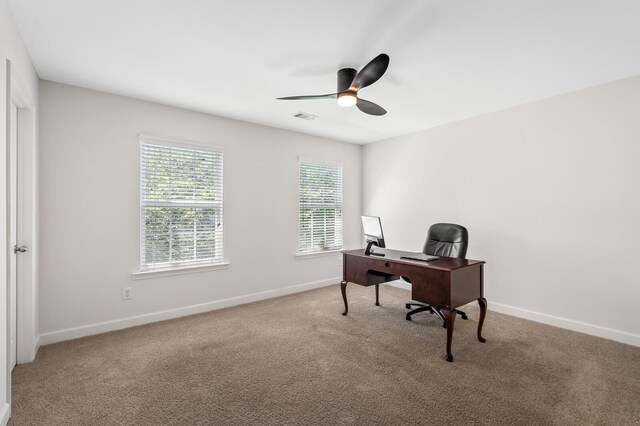 1201 Banbury Row, Brentwood, TN 37027 - carpeted office space with ceiling fan and baseboards