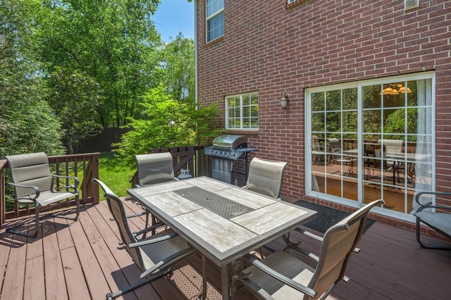 1201 Banbury Row, Brentwood, TN 37027 - wooden terrace with outdoor dining space and a grill
