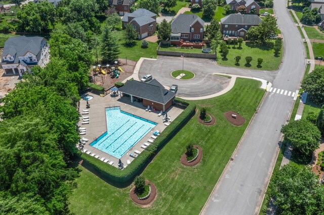 1201 Banbury Row, Brentwood, TN 37027 - aerial perspective of suburban area featuring a pool area