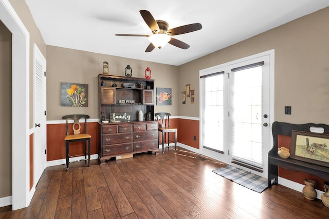 1325 Branchside Ct, Thompsons Station, TN 37179 - foyer featuring ceiling fan, wood-type flooring, and baseboards