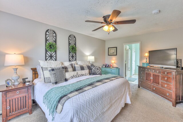 1753 Stone Hollow Ct, Hermitage, TN 37076 - carpeted bedroom featuring a textured ceiling and a ceiling fan