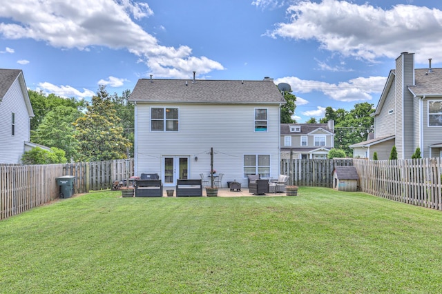 1753 Stone Hollow Ct, Hermitage, TN 37076 - back of house with french doors, a patio, and outdoor lounge area