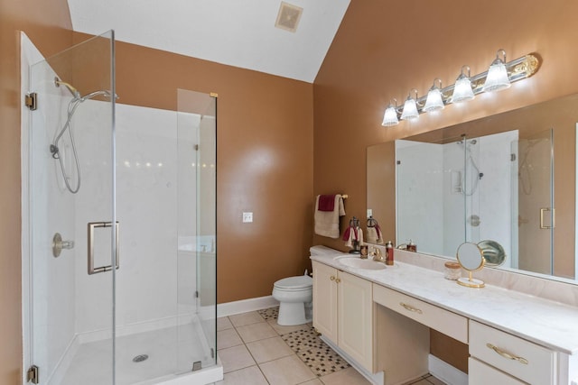134 Blackberry Ln, Murfreesboro, TN 37130 - bathroom featuring vanity, a stall shower, tile patterned flooring, and toilet