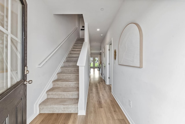 105 Grayson Cir, Chapel Hill, TN 37034 - stairs featuring wood finished floors, recessed lighting, and baseboards