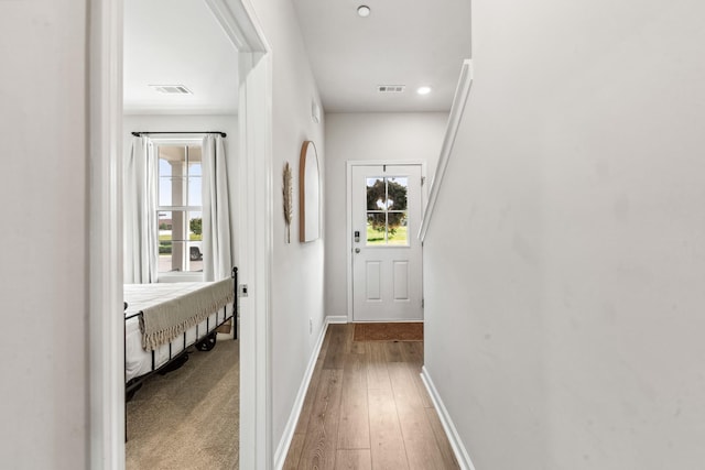 105 Grayson Cir, Chapel Hill, TN 37034 - hall with plenty of natural light, wood-type flooring, baseboards, and recessed lighting