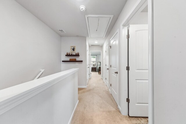 105 Grayson Cir, Chapel Hill, TN 37034 - hallway with attic access, light carpet, and baseboards