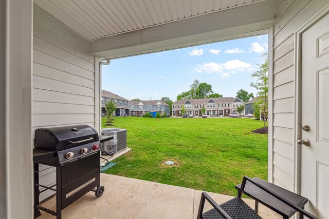 105 Grayson Cir, Chapel Hill, TN 37034 - view of grassy yard with a residential view, a patio area, and central air condition unit