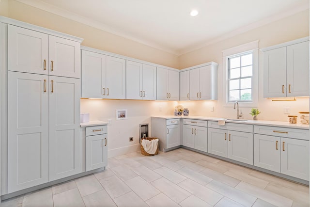 4617 Delta Springs Ln, Franklin, TN 37064 - clothes washing area featuring cabinet space, hookup for a washing machine, hookup for an electric dryer, baseboards, and recessed lighting