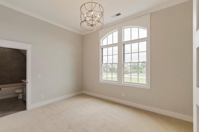 4617 Delta Springs Ln, Franklin, TN 37064 - carpeted empty room with a chandelier and baseboards
