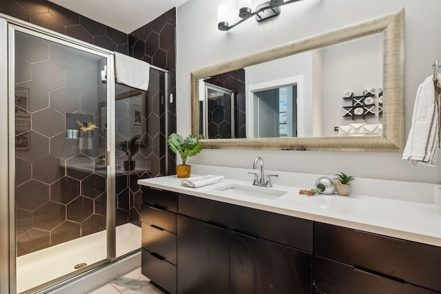 2910 Felicia St Unit 18, Nashville, TN 37209 - full bath with a shower stall, vanity, and marble finish floors