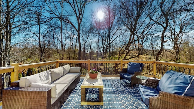 4019 Fremantle Cir, Spring Hill, TN 37174 - wooden terrace featuring outdoor lounge area
