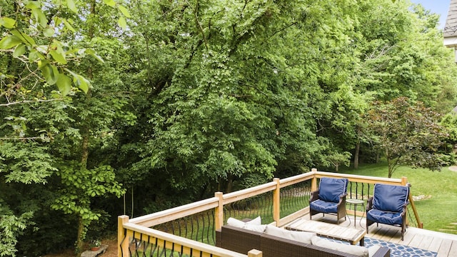 4019 Fremantle Cir, Spring Hill, TN 37174 - deck featuring outdoor lounge area and a lawn
