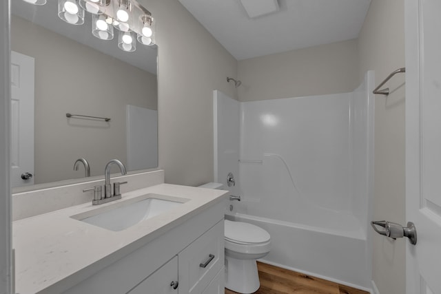 408 Jordan Leigh Ct, Joelton, TN 37080 - full bath featuring wood finished floors, toilet, washtub / shower combination, and vanity