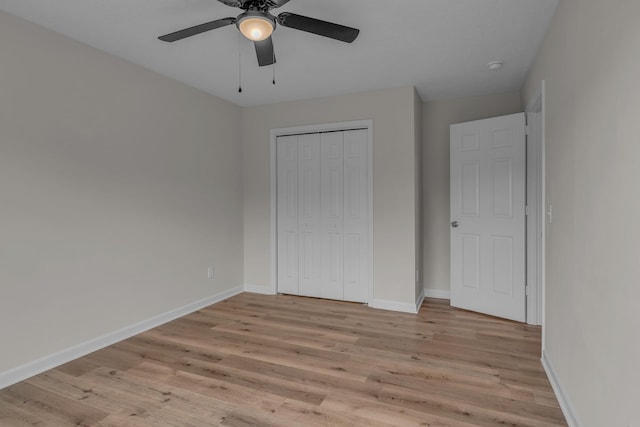 408 Jordan Leigh Ct, Joelton, TN 37080 - unfurnished bedroom with light wood-style floors, baseboards, a closet, and ceiling fan