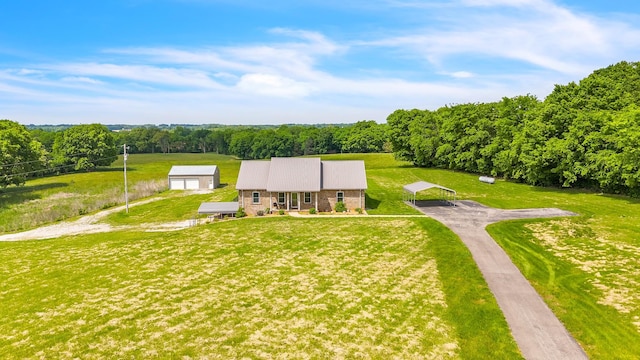5440 Eugene Kennedy Ln, Cedar Hill, TN 37032 - view from above of property with a heavily wooded area
