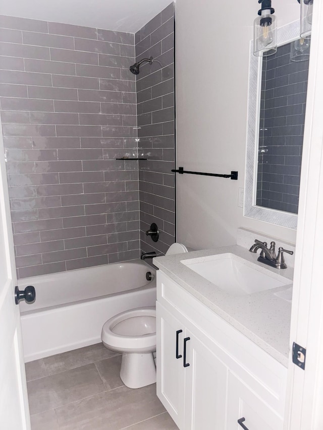 400 Circle Dr, Estill Springs, TN 37330 - bathroom with tile patterned flooring, shower / washtub combination, toilet, and vanity