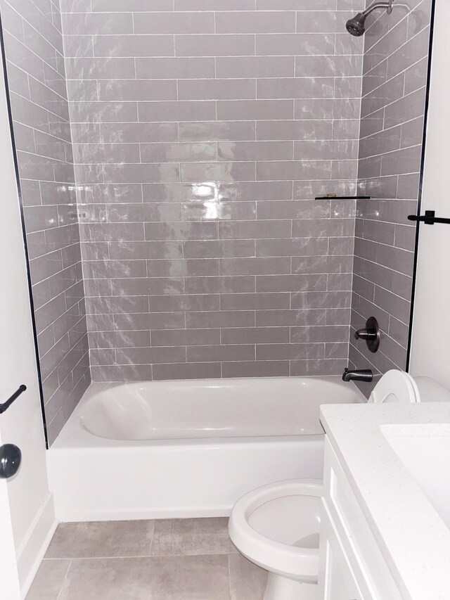 400 Circle Dr, Estill Springs, TN 37330 - bathroom with toilet, tile patterned floors, bathtub / shower combination, and vanity