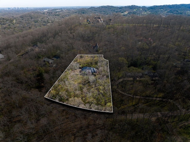 1130 Crater Hill Dr, Nashville, TN 37215 - aerial overview of property's location featuring property parcel outlined and a forest
