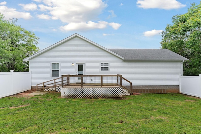 7959 Monterey Hwy, Sparta, TN 38583 - back of property featuring a deck and roof with shingles