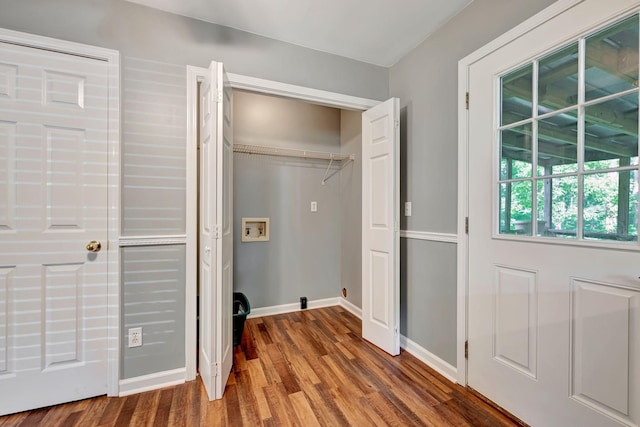 2290 Petway Rd, Ashland City, TN 37015 - laundry room with washer hookup, wood finished floors, and baseboards