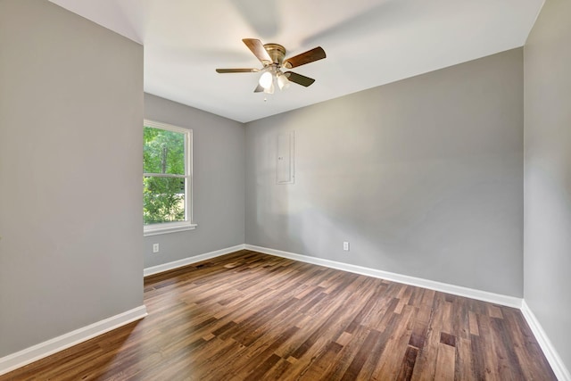 2290 Petway Rd, Ashland City, TN 37015 - empty room featuring baseboards, dark wood-style floors, and ceiling fan