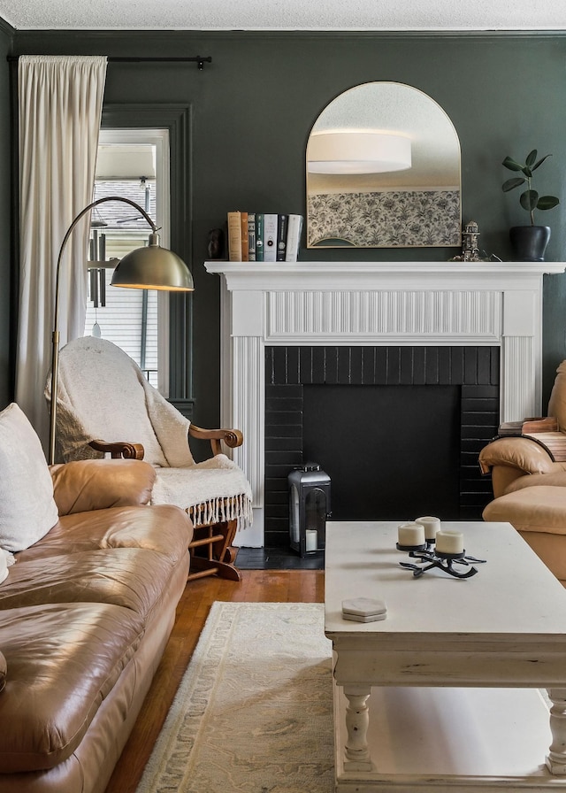 36 Hillcrest Dr, Sparta, TN 38583 - living area featuring a fireplace and wood finished floors