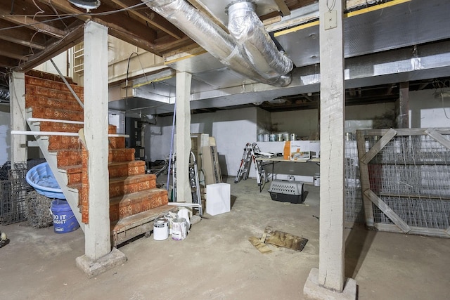 36 Hillcrest Dr, Sparta, TN 38583 - unfinished below grade area with stairs