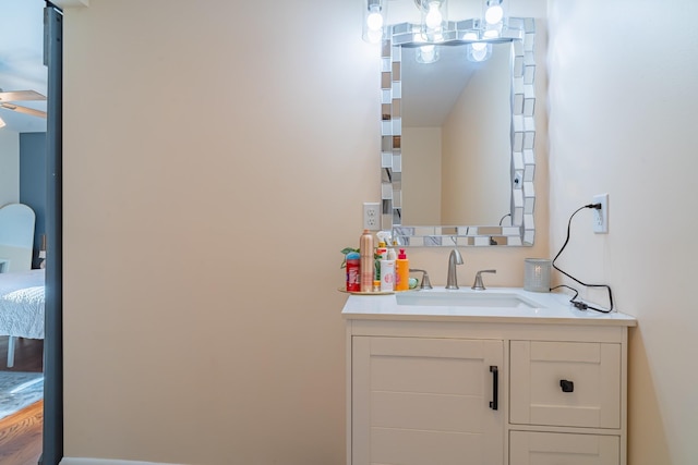 1689 Pleasant Ridge Rd, Huntland, TN 37345 - bathroom featuring vanity and a ceiling fan