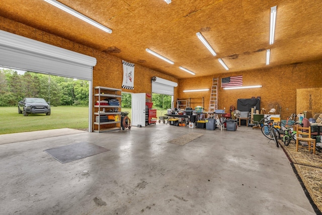 view of garage