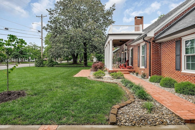 819 N Jefferson Ave, Cookeville, TN 38501 - view of grassy yard featuring a porch and ceiling fan