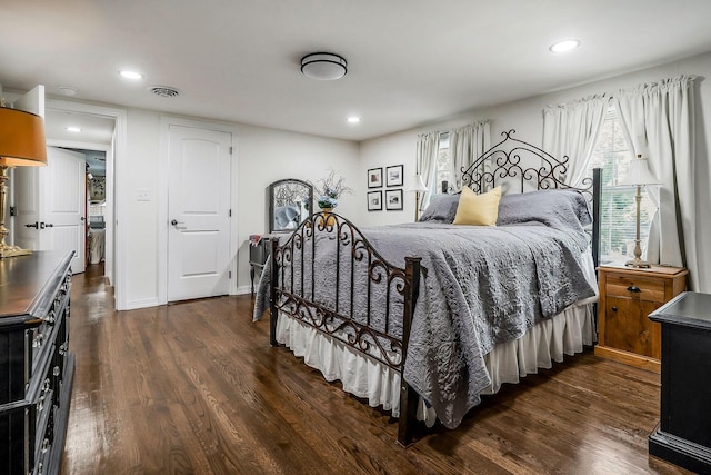 819 N Jefferson Ave, Cookeville, TN 38501 - bedroom featuring dark wood-style flooring and recessed lighting