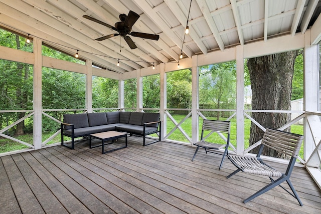 143 Two Mile Pike, Goodlettsville, TN 37072 - sunroom with ceiling fan and an outdoor living space