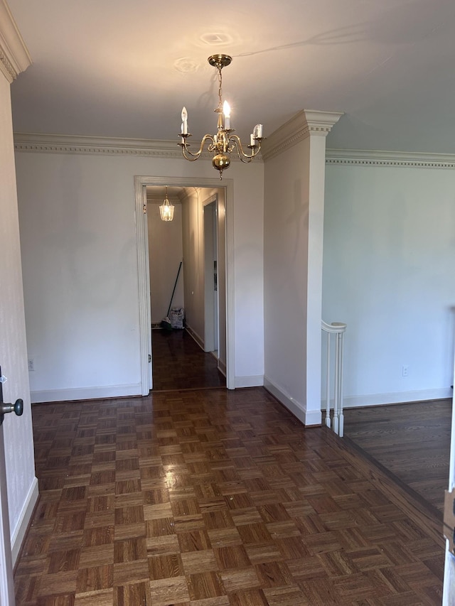 314 Powder Mill Dr, Ashland City, TN 37015 - empty room featuring a chandelier and baseboards