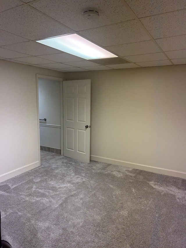 314 Powder Mill Dr, Ashland City, TN 37015 - carpeted spare room featuring a smoke detector, a paneled ceiling, and baseboards