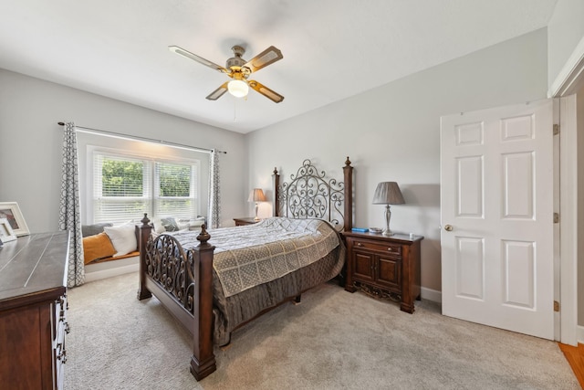 4095 Indian Hills Rd, Columbia, TN 38401 - bedroom featuring light carpet, ceiling fan, and baseboards