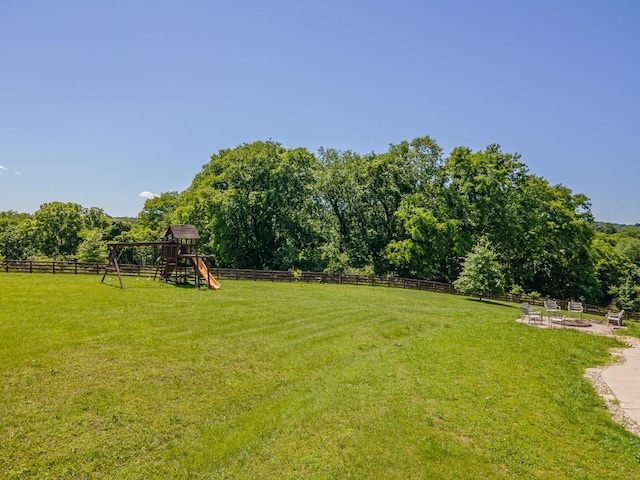 4095 Indian Hills Rd, Columbia, TN 38401 - view of yard with a fire pit and a playground