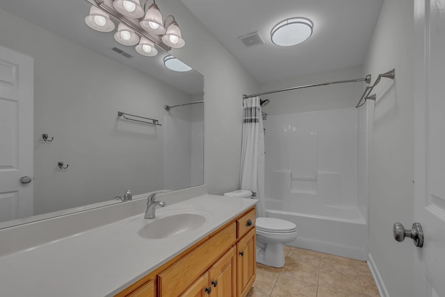 2015 Keene Cir, Spring Hill, TN 37174 - bathroom with toilet, tile patterned floors, vanity, shower / bath combination with curtain, and baseboards