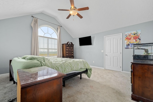 278 Riddle Rd, Manchester, TN 37355 - bedroom featuring lofted ceiling, carpet flooring, baseboards, and ceiling fan