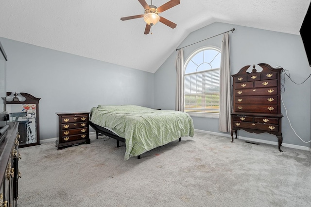 278 Riddle Rd, Manchester, TN 37355 - bedroom featuring vaulted ceiling, carpet, baseboards, and ceiling fan