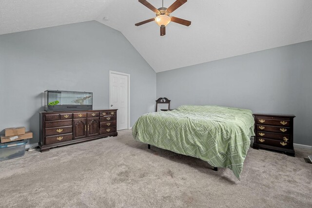 278 Riddle Rd, Manchester, TN 37355 - bedroom featuring lofted ceiling, carpet floors, and ceiling fan