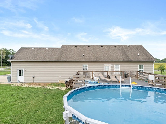 278 Riddle Rd, Manchester, TN 37355 - outdoor pool featuring a wooden deck and a yard