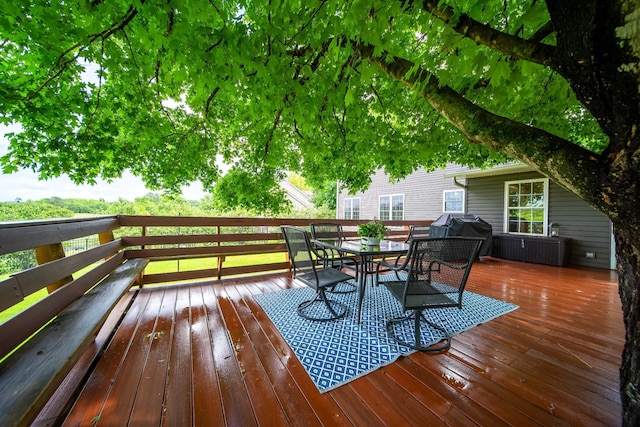 1112 Belmont Dr, Cookeville, TN 38506 - wooden terrace with outdoor dining space and area for grilling