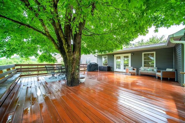 1112 Belmont Dr, Cookeville, TN 38506 - deck with french doors, outdoor lounge area, and a grill