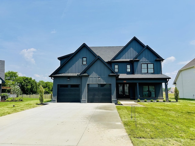 4109 Cile Ct, Murfreesboro, TN 37127 - modern inspired farmhouse featuring concrete driveway, covered porch, board and batten siding, and a garage