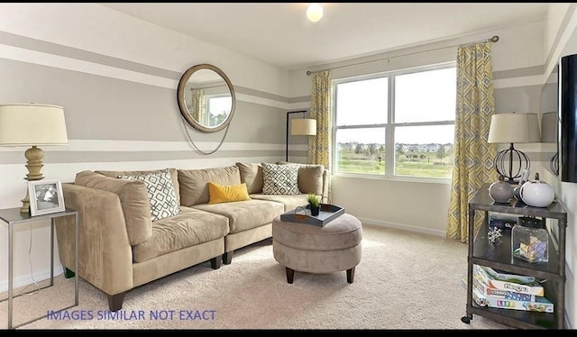 4028 Roane Dr, White House, TN 37188 - living area with carpet flooring and baseboards