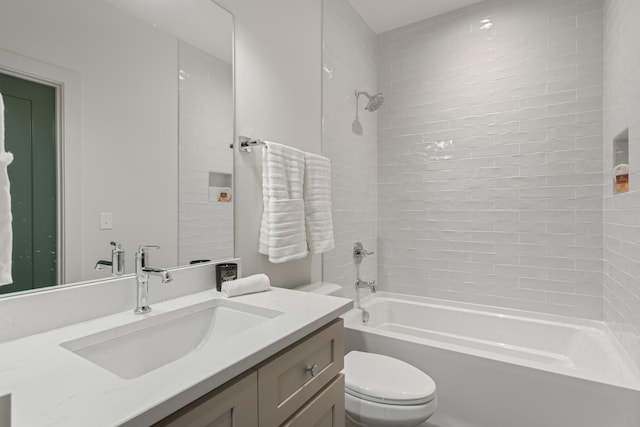 301B Oriel Ave, Nashville, TN 37210 - bathroom featuring vanity, toilet, and shower / bathtub combination