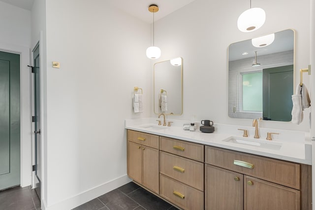 301B Oriel Ave, Nashville, TN 37210 - bathroom with double vanity, tile patterned floors, and baseboards